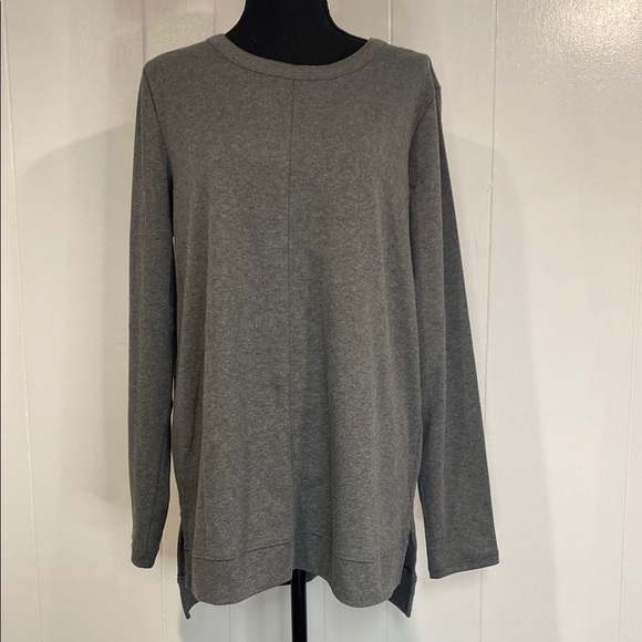 Lands' End Tops - Lands’ End Oversized Tunic Long Sleeve Crewneck | Heather Gray Casual Top Size M